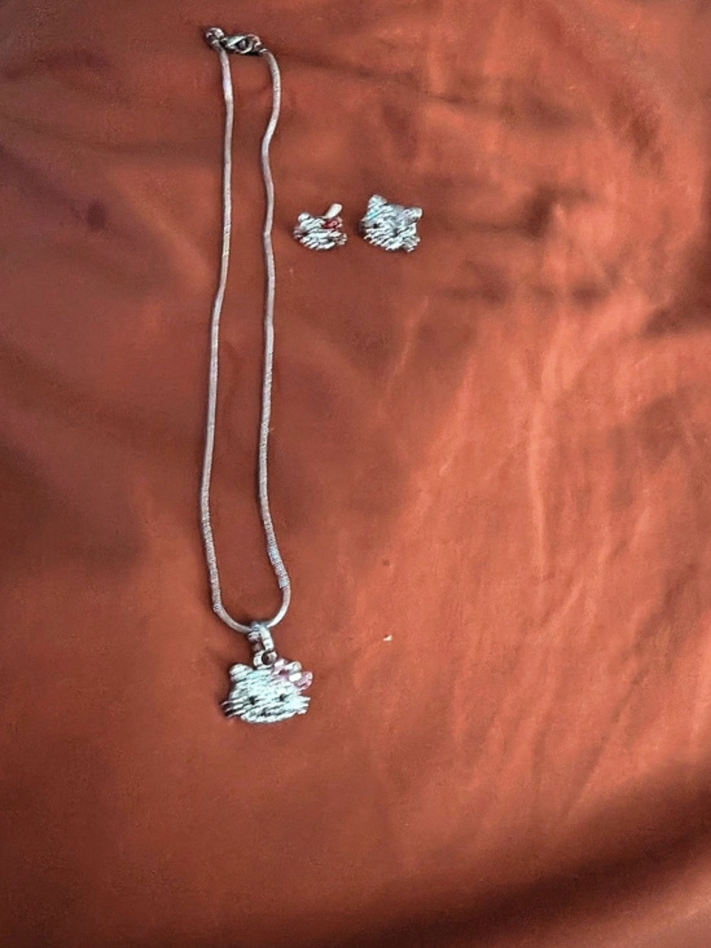 Silver Necklace & Matching Earrings Like New